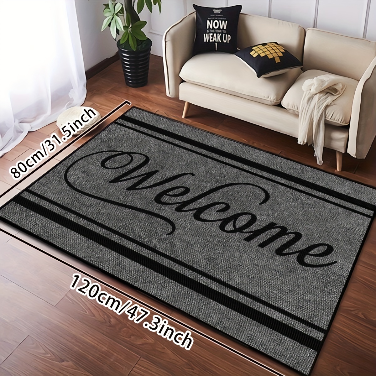 Welcome Door Mat Entrance Outdoor, Doormat For Front Door, Hallway  Anti-Slip Floor Mat Room Carpet