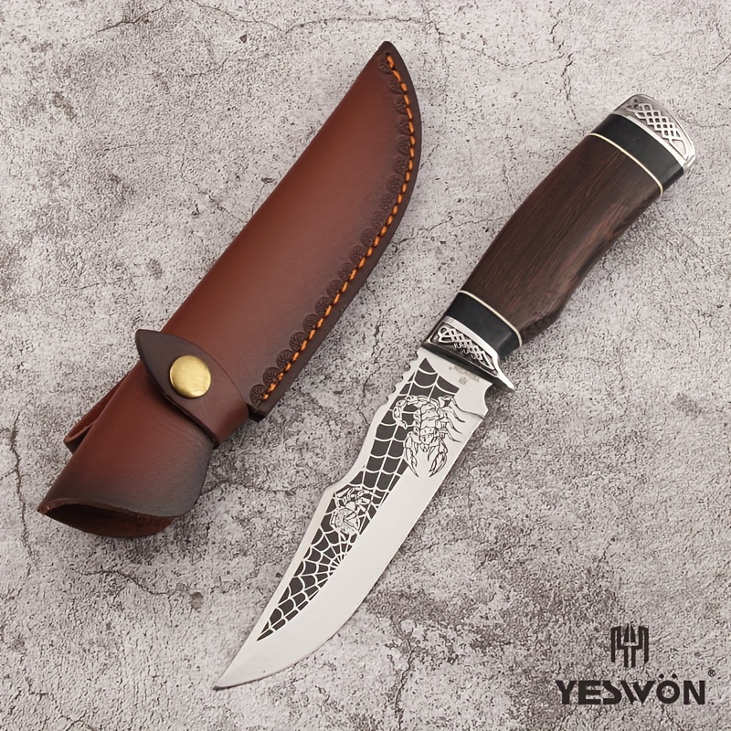 Small Knife Fish Knife Leather Sheath Portable Fruit Knife - Temu