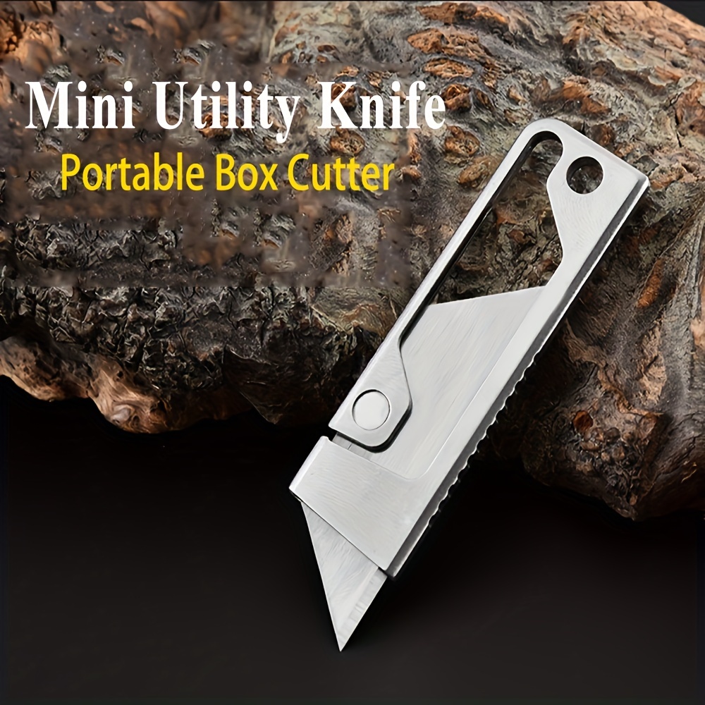 stainless steel mini pocket utility knife sharp portable box paper cutter diy repair manual tool edc metal stationery knife 3