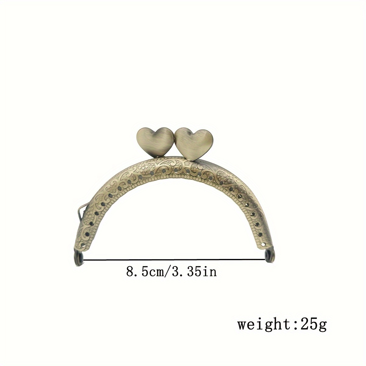 TEMU Fibbia di con testa a cuore, foro a ago , , 8.5/0.5/12.5 cm, accessori hardware per borse fatte a