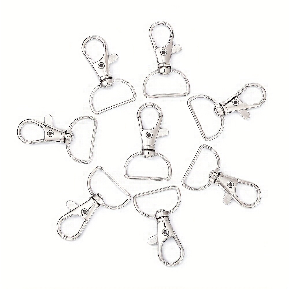 Sodial 60pcs Swivel Snap Hooks and D Rings for Lanyard and Sewing Projects (1 inch Inside Width)