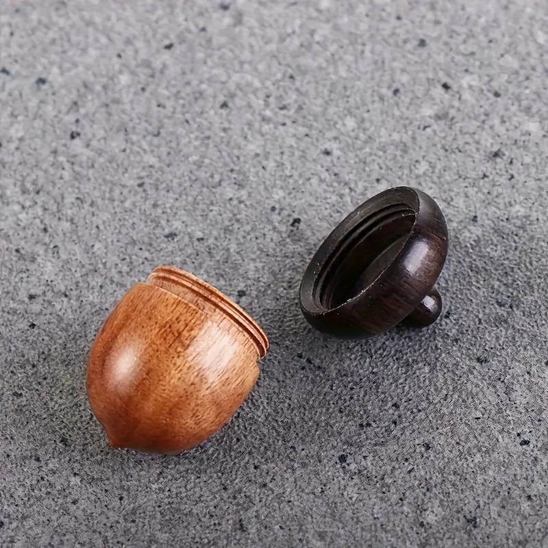 Solid Wood Medicine Pill Box Sandalwood Wooden Pill Case Portable Storage