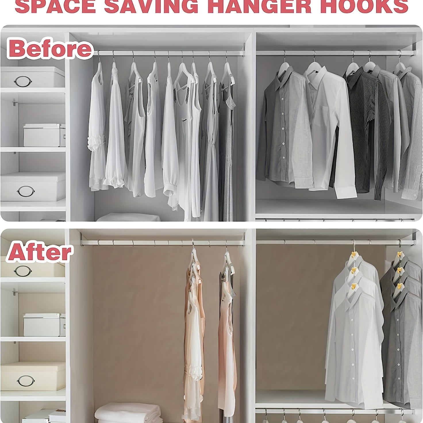 2PCS Space Saving for Hangers, Clothes Hanger Connector Hooks