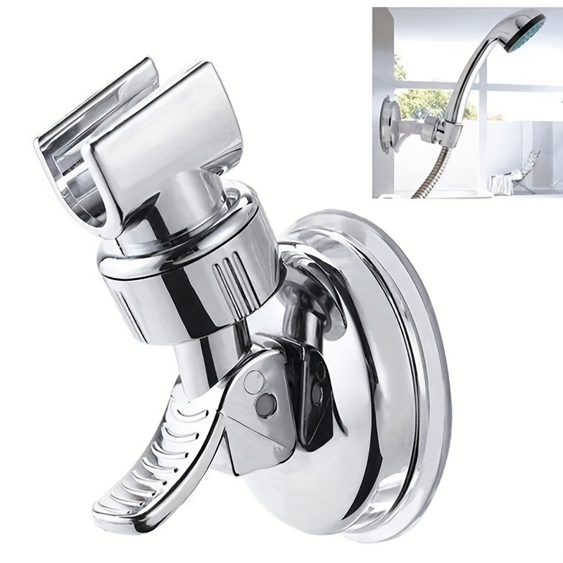 1pc Shower Holder, 360°Adjustable Self-adhesive Shower Head Stand Bracket,  Suction Cup Shower Head Holder, Bathroom Accessories