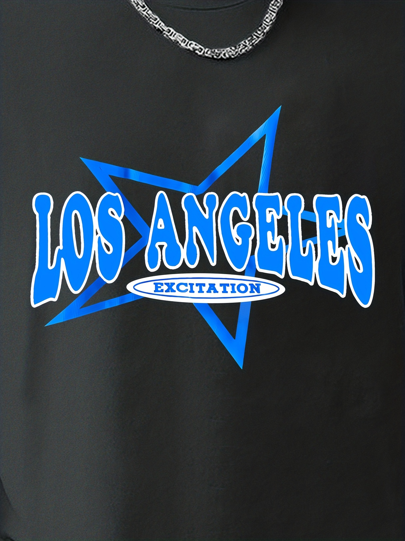 Los Angeles Print, Men's Graphic Design Crew Neck T-shirt, Casual