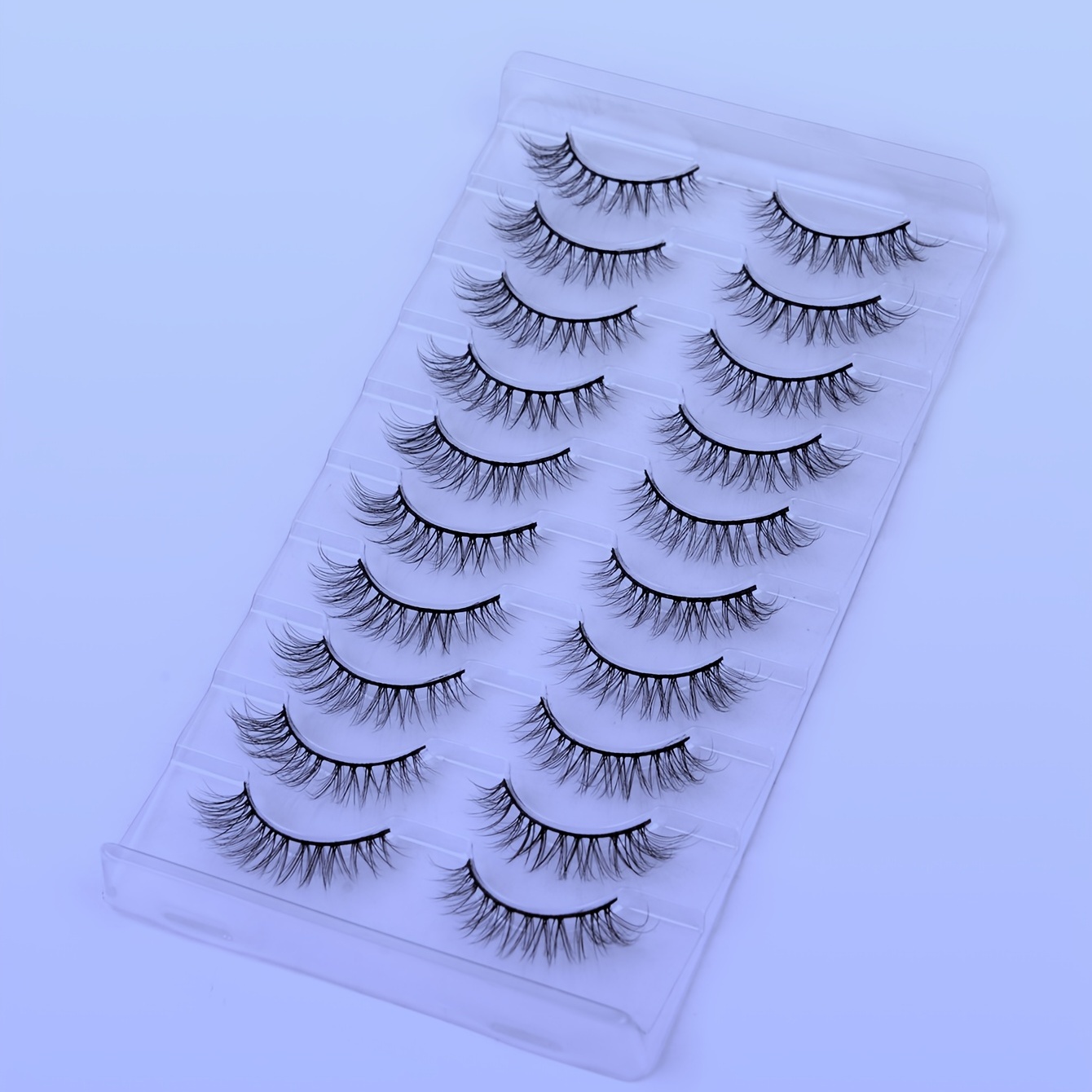 10 Pairs Fluffy Short False Eyelashes - 3D Faux Mink Lashes