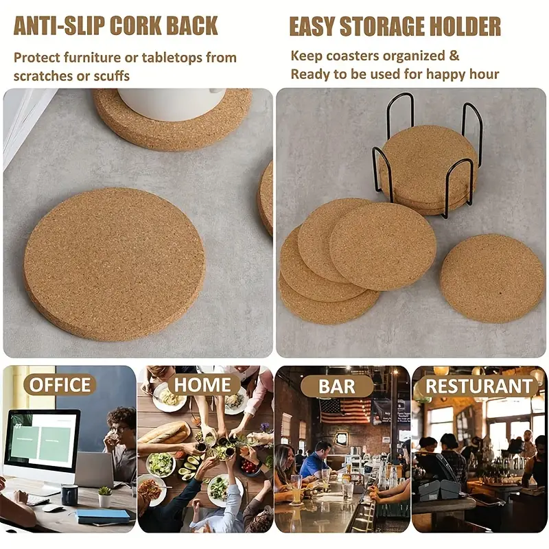 Drink Coasters With Holder Upgraded Thicker Coasters For - Temu