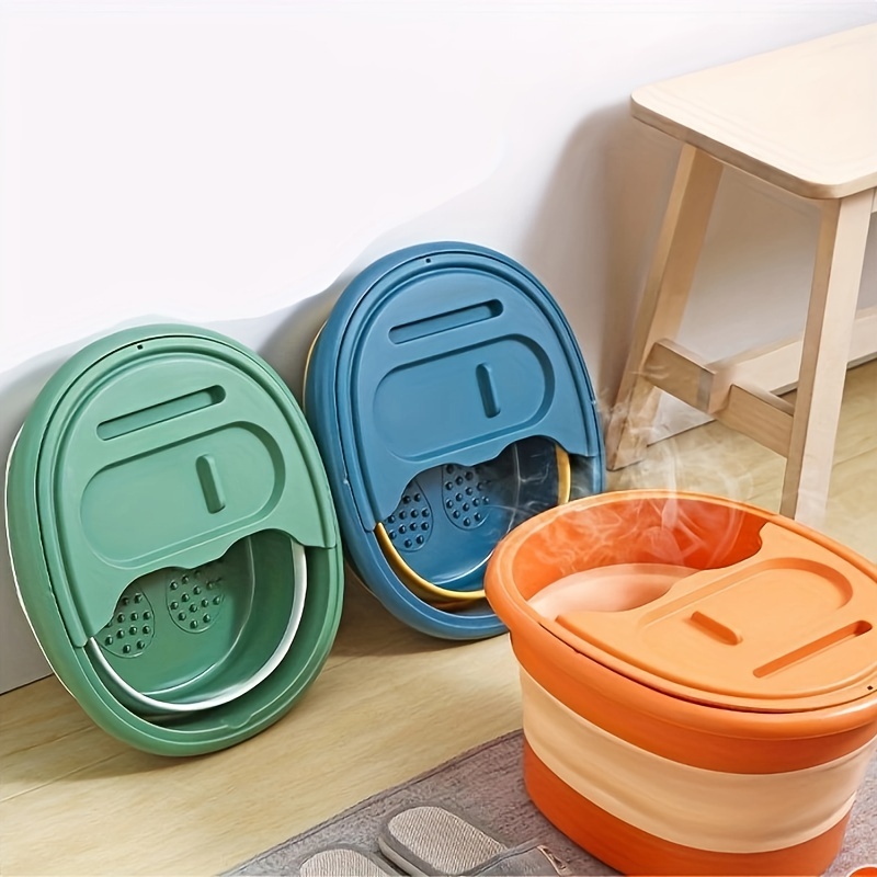 Foldable Bucket With Lid Portable Folding Bucket Washbasin - Temu