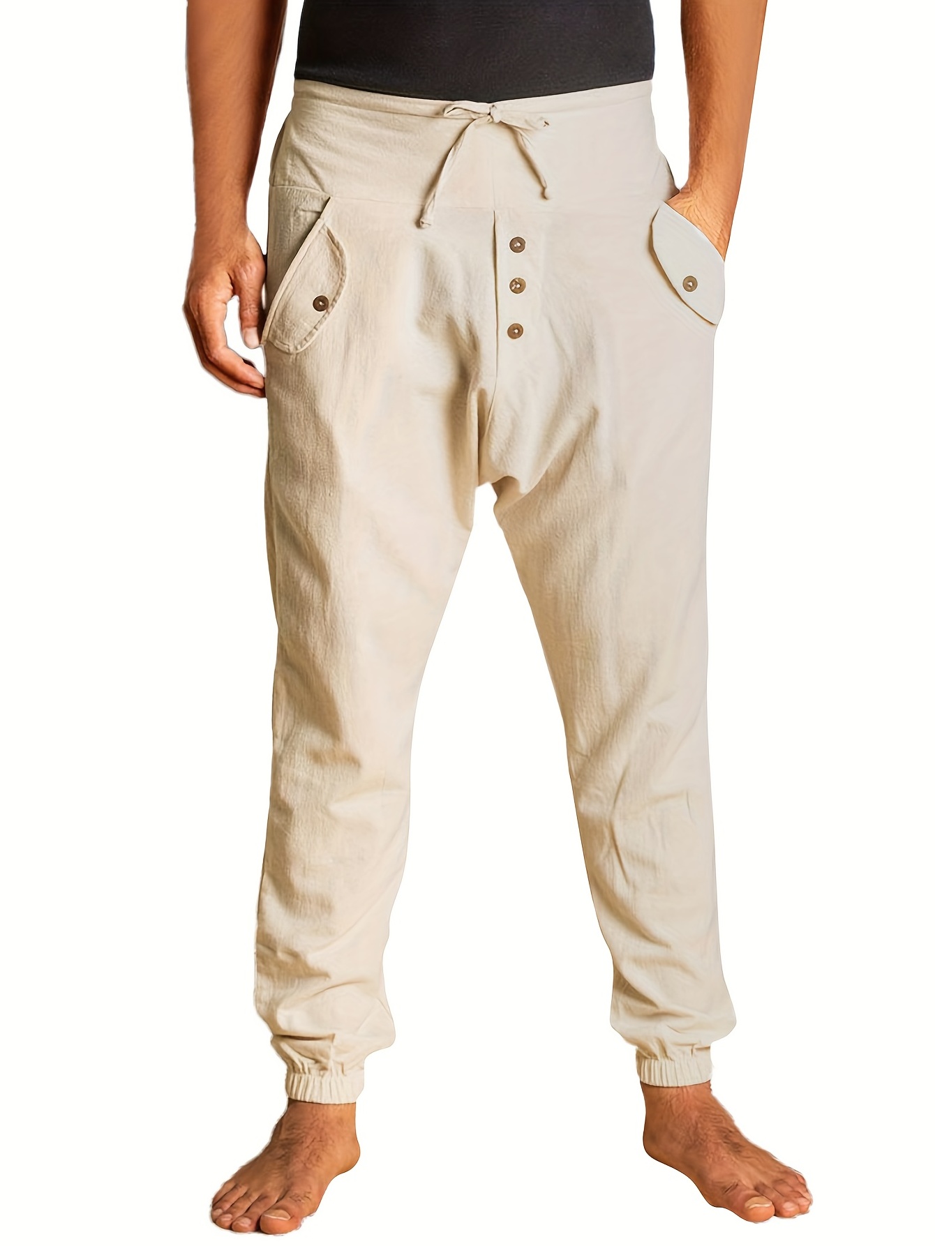 Solid Quick Dry Drawstring Jogger Pants Loose Breathable - Temu Canada