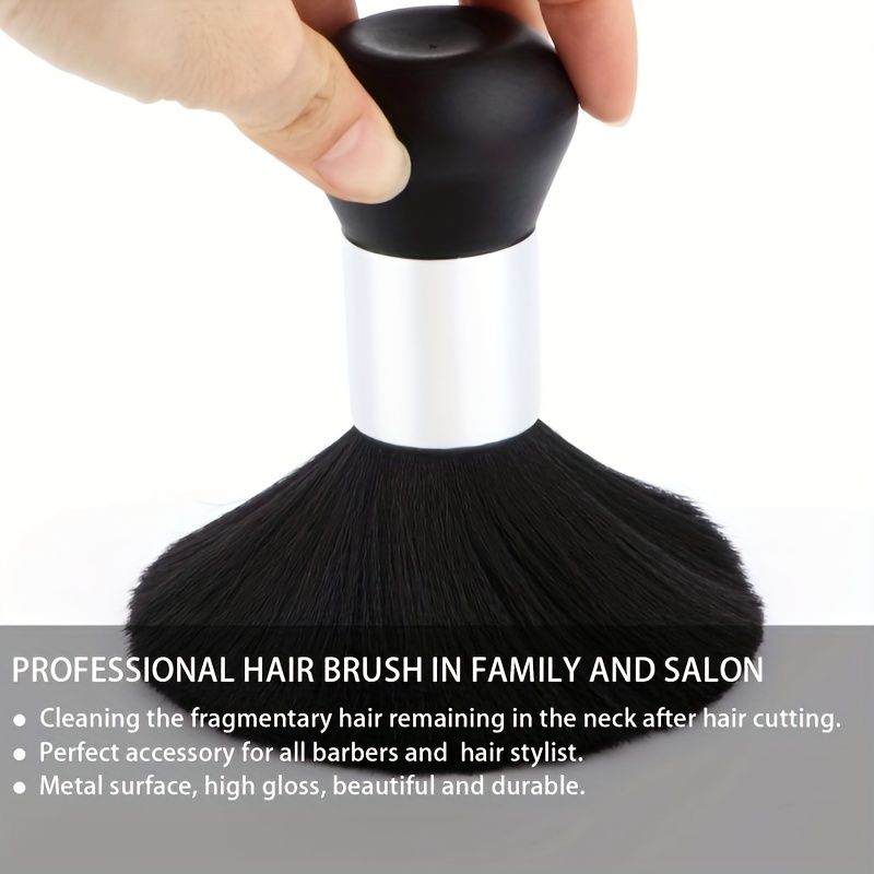 SUPVOX Cepillo de peluquería suave cepillo de pelo plumero de cuello  cepillo de limpieza de corte de pelo Herramientas de salón (negro blanco)