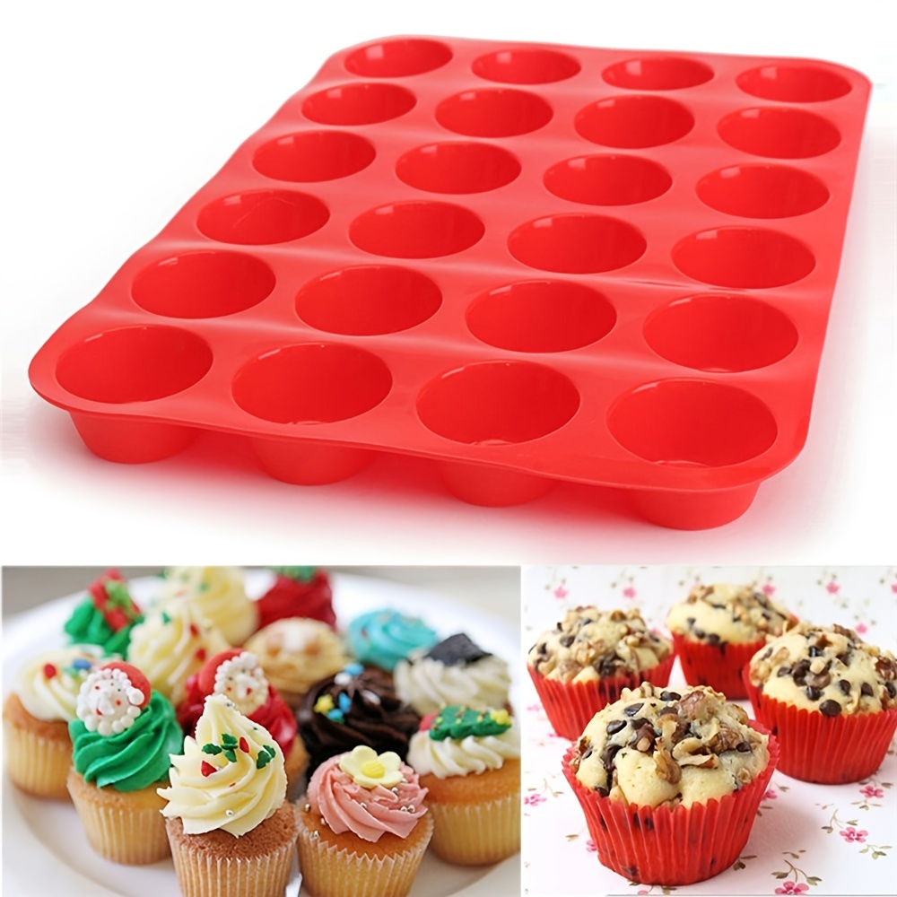 Mini Muffin 24 Holes Silicone Round Mold DIY Cupcake Cookies