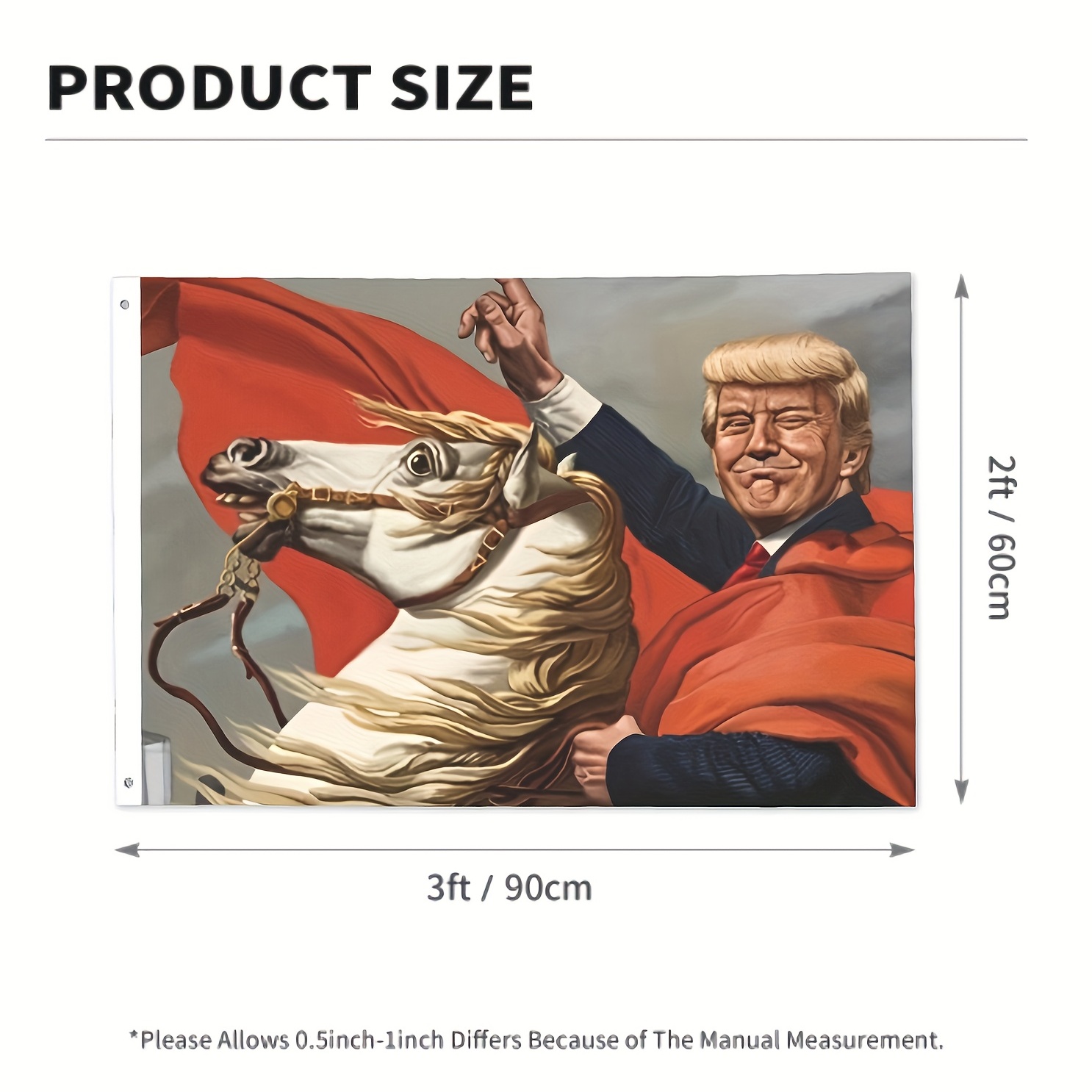 1pc trump riding horse creative art flag polyester cloth festival party flag trump election decoration flag for garden patio bedroom living room tablecloth dorm home hanging decor no flagpole 2 3ft details 2