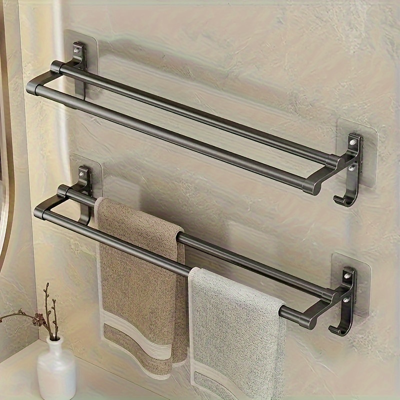 Double Arm Towel Bar Stainless Steel Towel Rack Bathroom - Temu