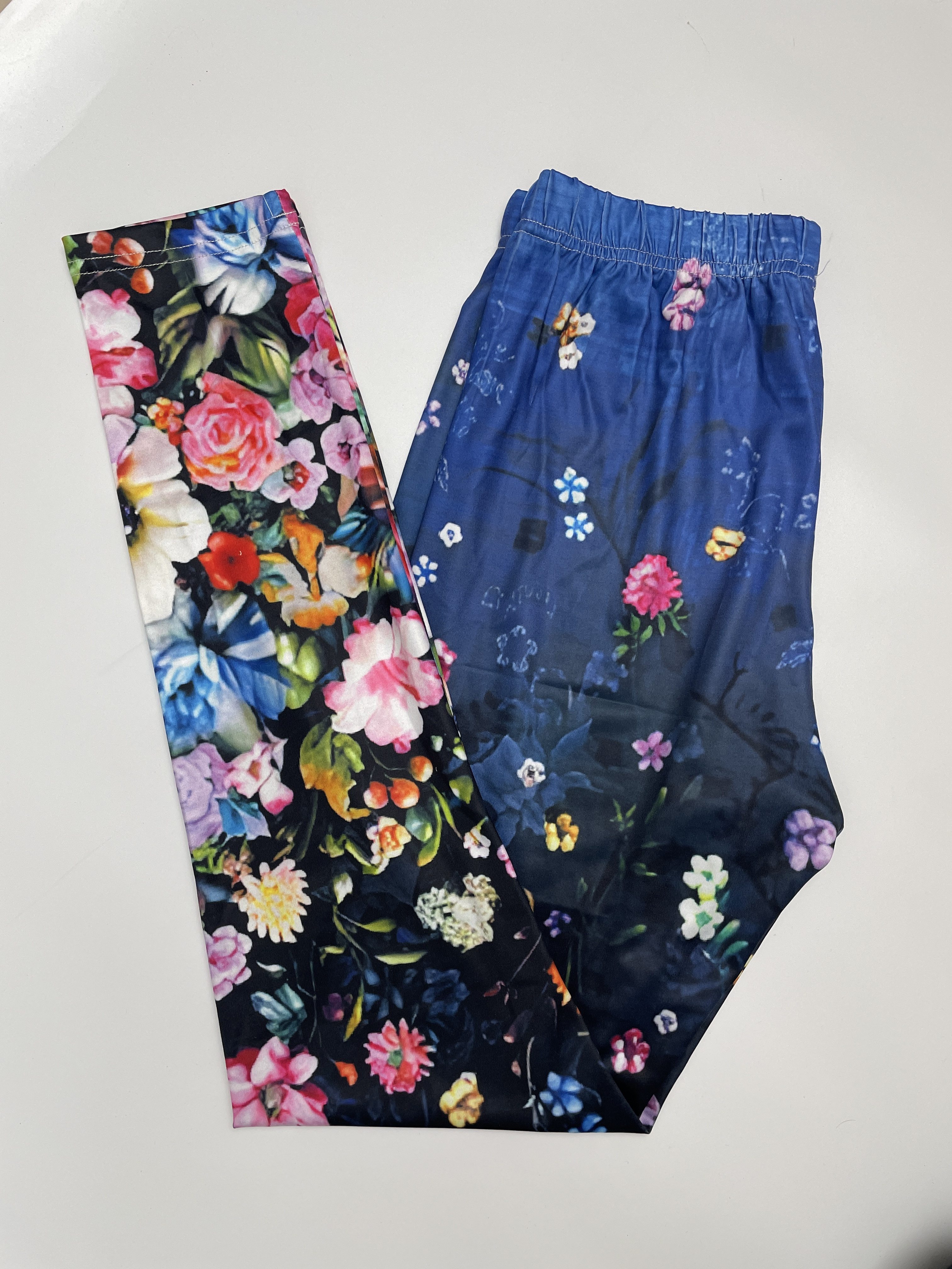 Leggings Skinny Com Estampa Floral, Leggings Elásticas Casuais Com