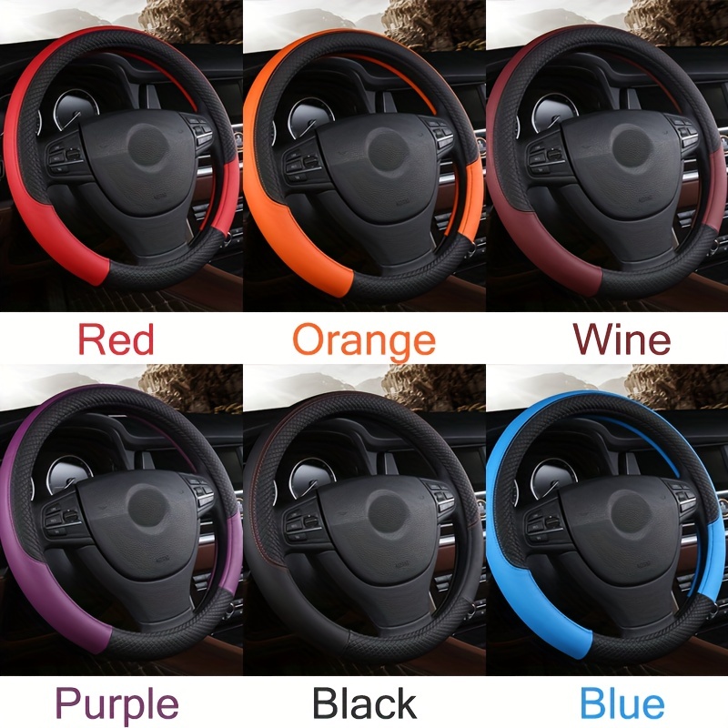 Steering Wheel Cover With Inner Ring Pu Leather Anti slip - Temu