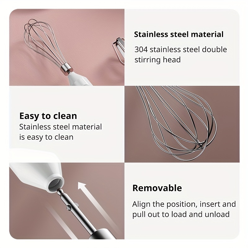 Electric Beater Accessories, Frother Mixer Whisk Attachment Stainless Steel  Material