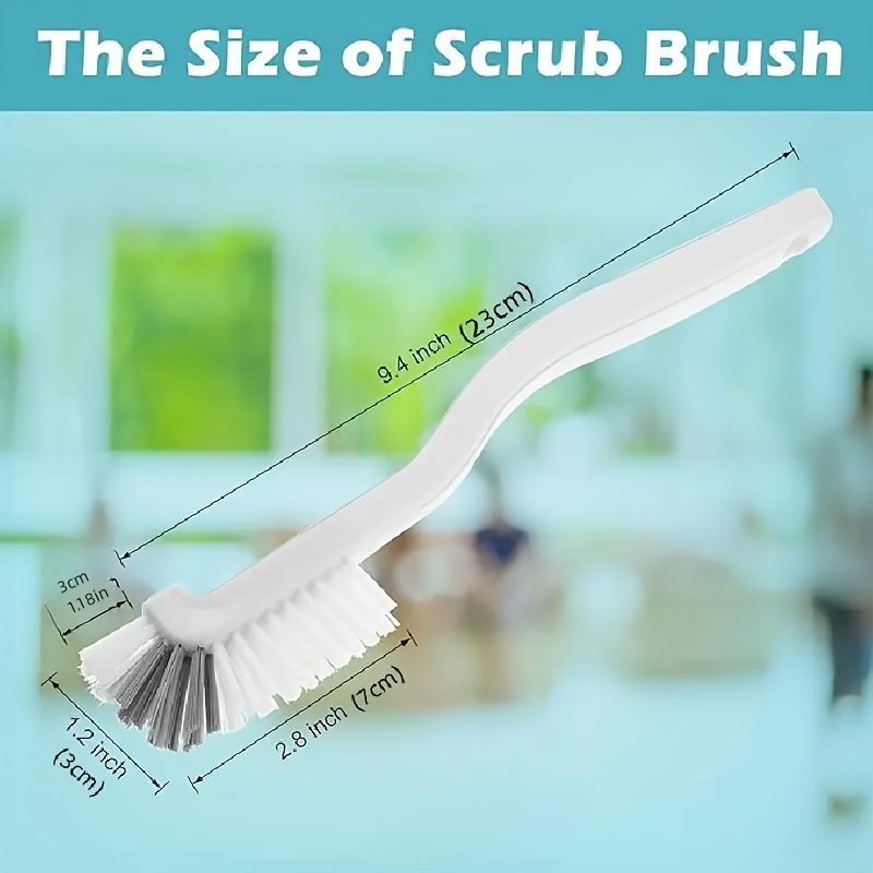 Plastic Dish Cleaning Brush with Suction Cup Set of 3 | Washing Up Brushes  for Kitchen Sink Cleaning, Dishes, Pans, Pots | Scrubbing Brush with