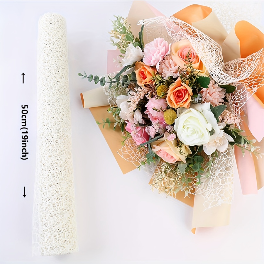 Jacquard Net Mesh Openwork Flower Bouquet Wrapping Paper - Temu
