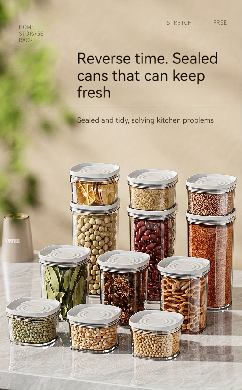 1pc PC Large Portable Cereal Food Storage Container With Airtight