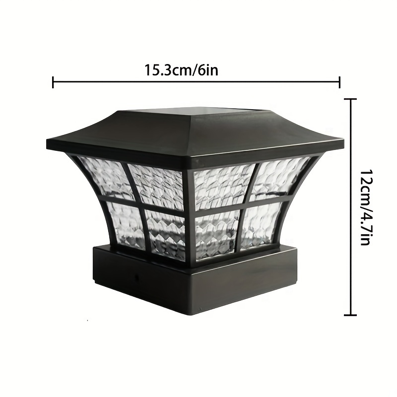 2er Pack Solar säulenlampe Led lampe Holzsäule Wasserdicht - Temu