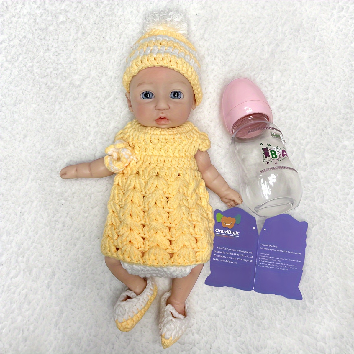 28cm Soft Full Body Solid Silicone Reborn Dolls Handmade Painted