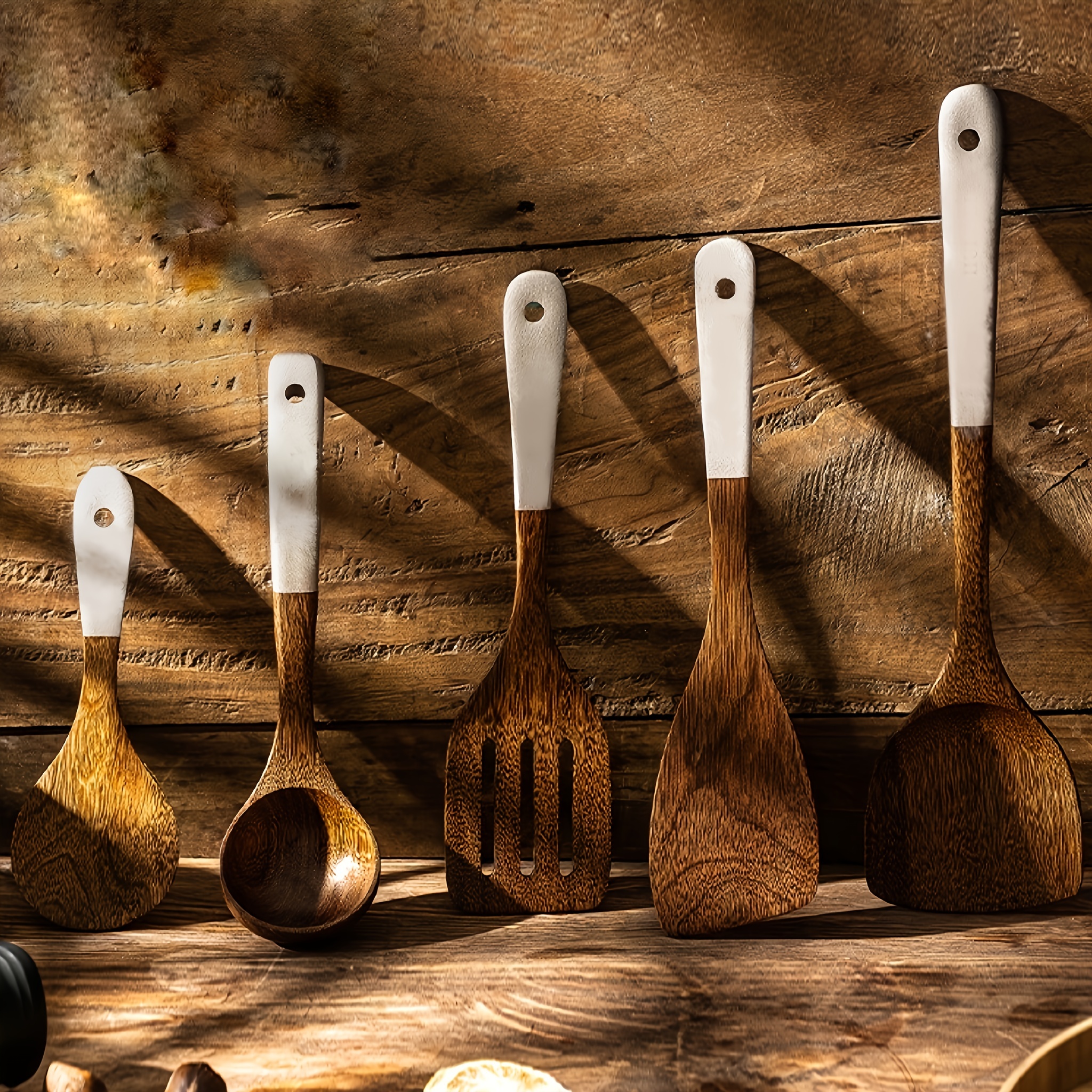 Espátula de madera para mezclar y cocinar, juego de espátulas de cocina de  madera, ideal para girar, mezclar, cuchara de esquina y raspador, alta