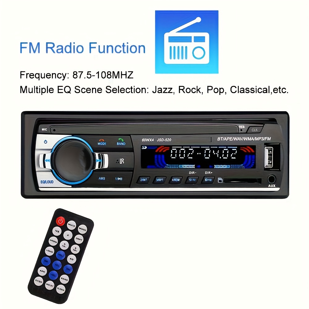 Radio Coche 24v Universal Single Spindle Hd Radio Control - Temu