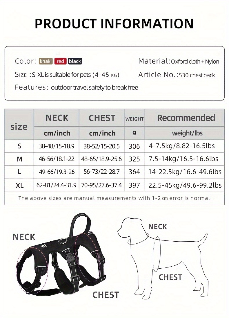 dog harness no pull soft padded dog vest with 3 leash clips and easy control handle reflective adjustable escape proof pet chest harness details 1