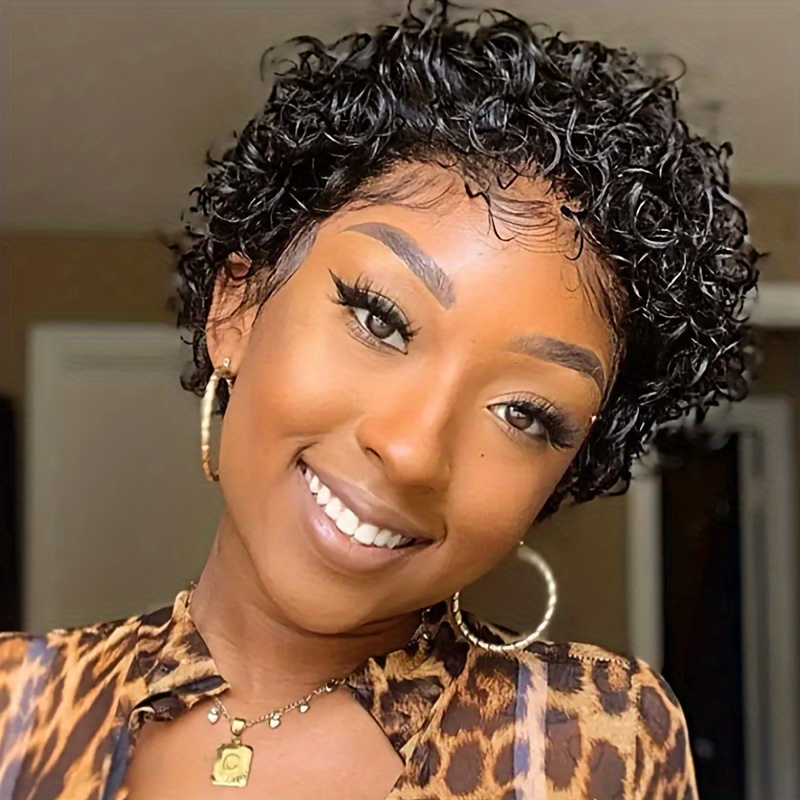 Short Bob Wave Pixie Cut Transparent Lace Front Human Hair - Temu