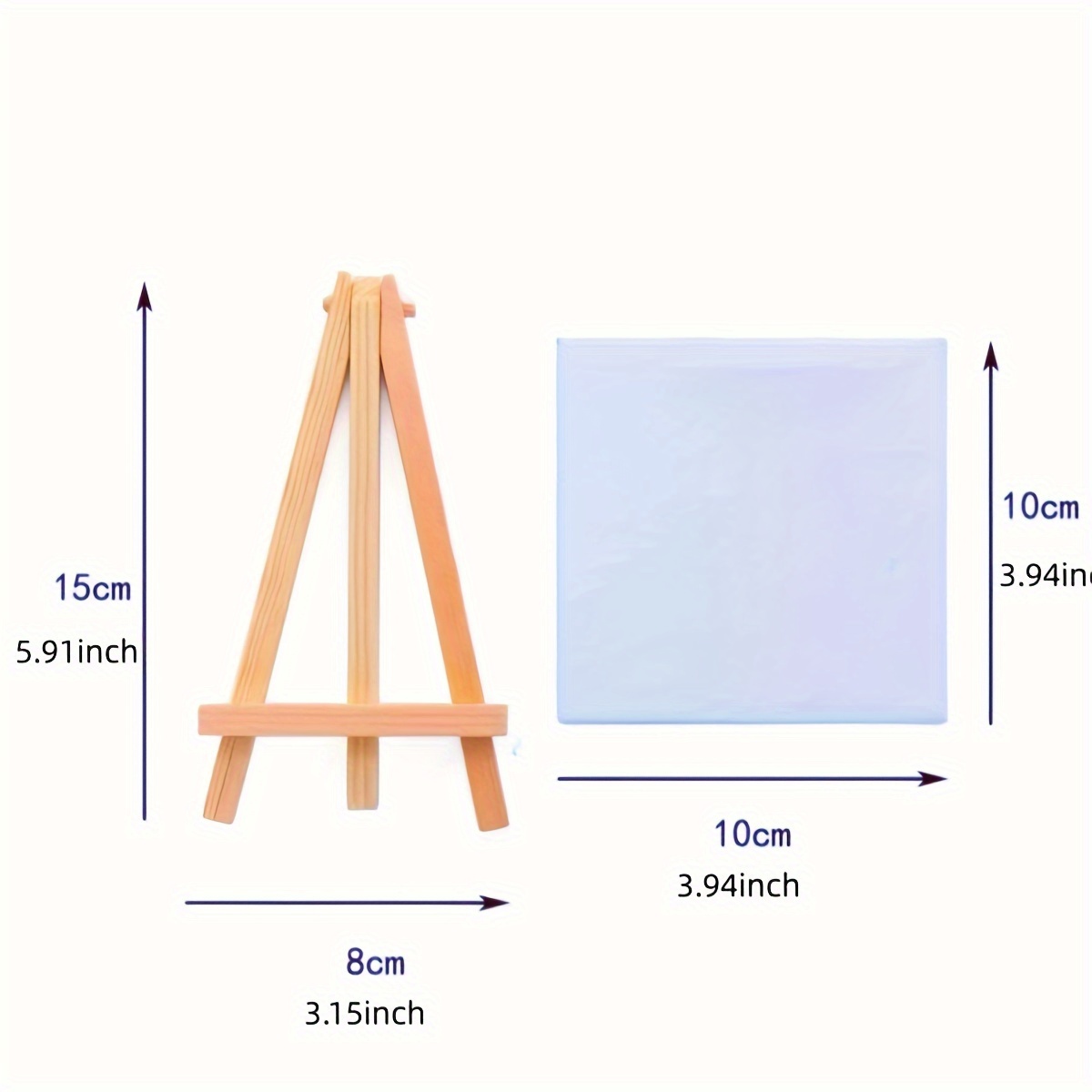 8 Pack 4inx 4in Mini Canvas And Easel Set, Small Art Easel Stand With  Canvas Set, Tabletop Wooden Display Stand And Canvas Panels For Artist,  Students