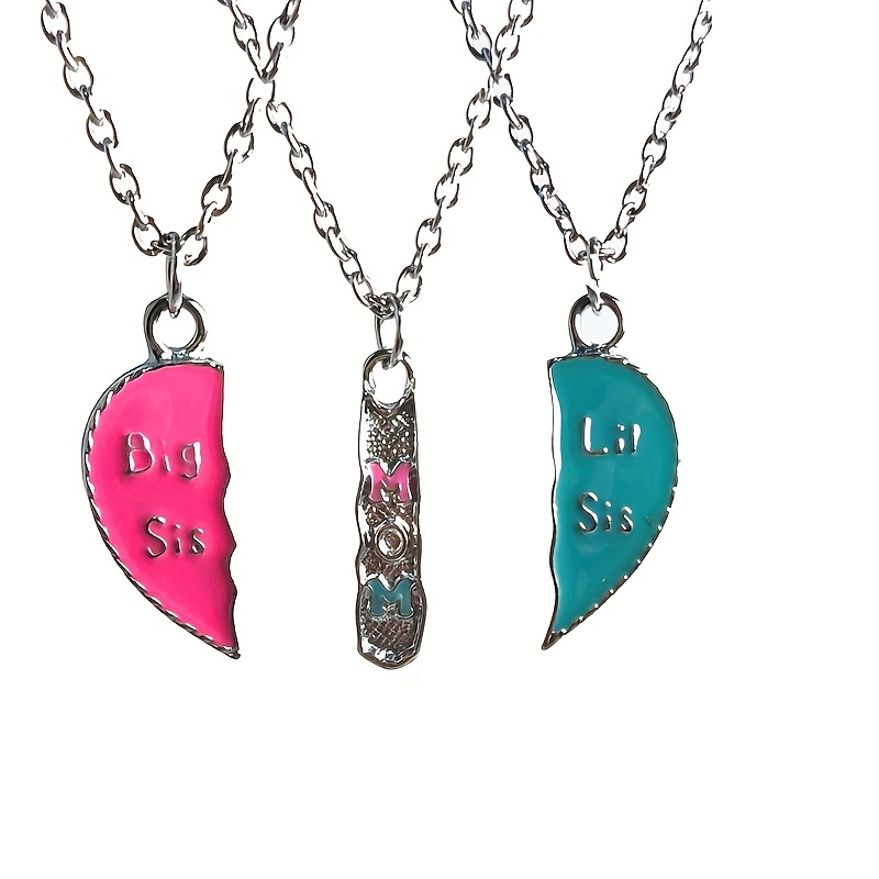 Mom & Kids' Zinc Alloy Colorful Heart-shaped Dripping Oil Alloy