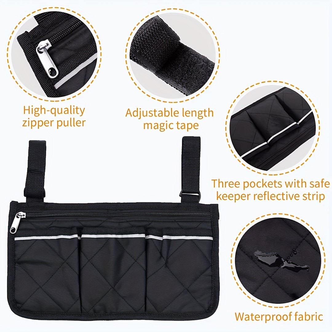 Stroller Auxiliary Hanging Bag for Wheelchair Armrest Storage