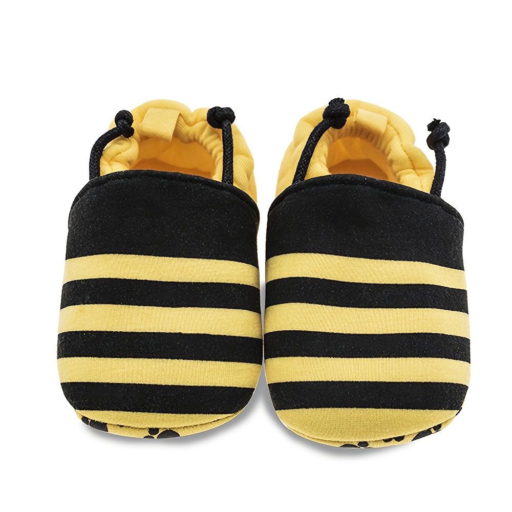 Cute Cartoon Bee Slip-on Walking Shoes for Baby, Fabric Upper, Cloth Insole, Fabric Sole, All-season
