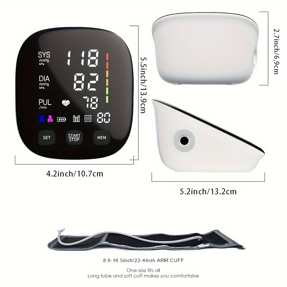 URION Blood Pressure Monitor Upper Arm Large LED Backlit Screen