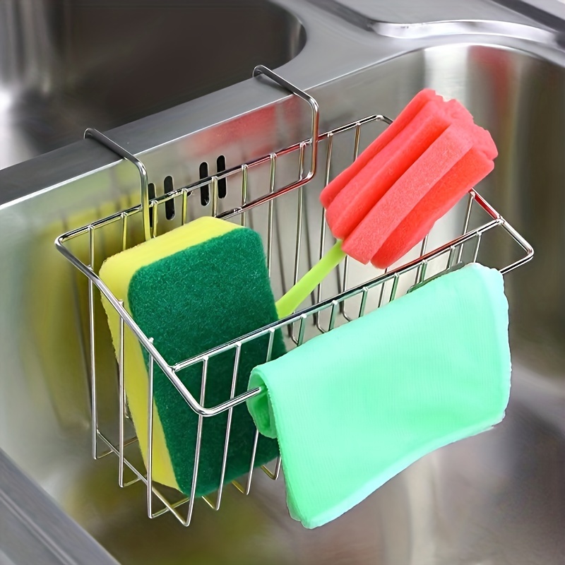 Multifunctional Silicone Sink Sponge Rack With Adjustable Shoulder Strap -  Organize And Drain Your Sponge, Kitchen Supplies, And More! - Temu