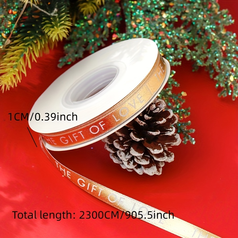 1cm Printed Satin Christmas Ribbon For Gift Wrapping Decoration And Present  Packaging