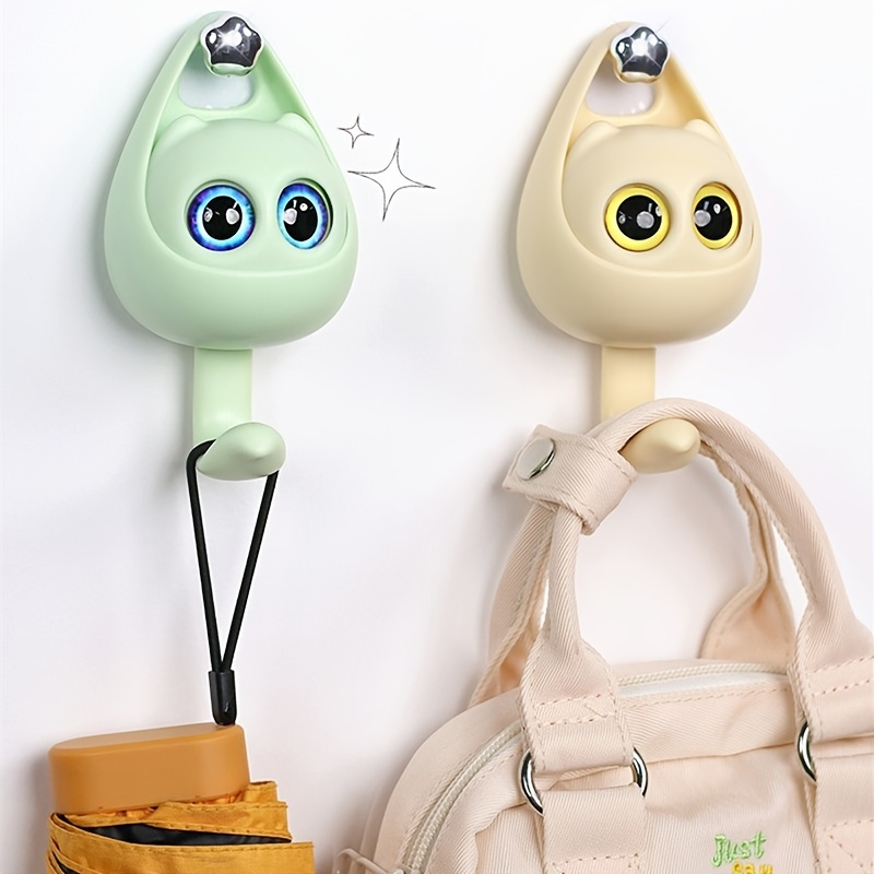 Creative Wink Cute Cat Wall Hook Big Eye Wall Mounted - Temu