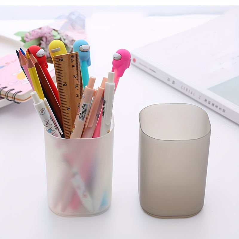 Transparent Plastic Pencil Case Japan Mujis Style Pen Box L/S Size Frosted  Pens Storage for School Office Extra Large Stationery