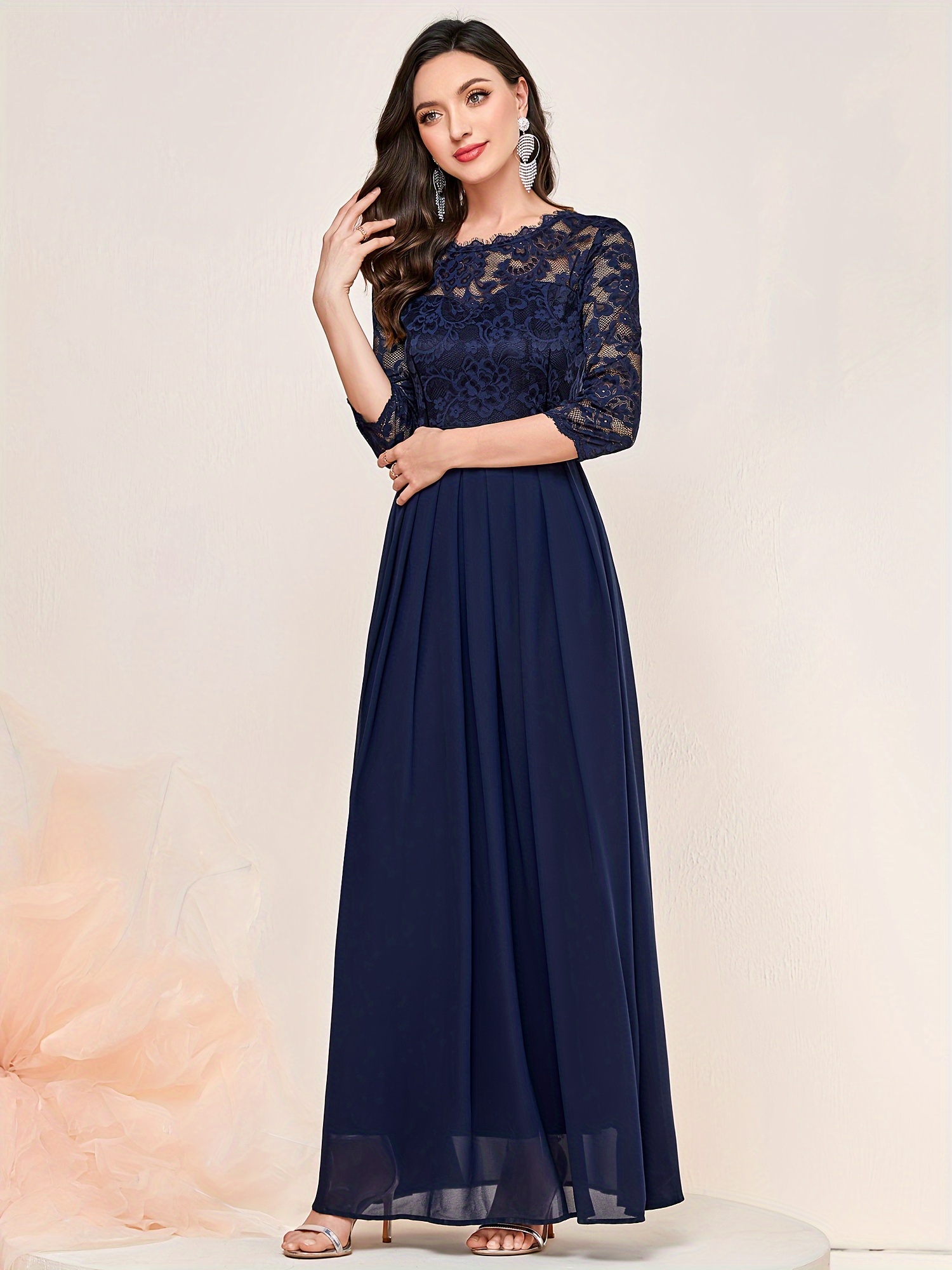 Navy blue maxi 2024 dress for wedding