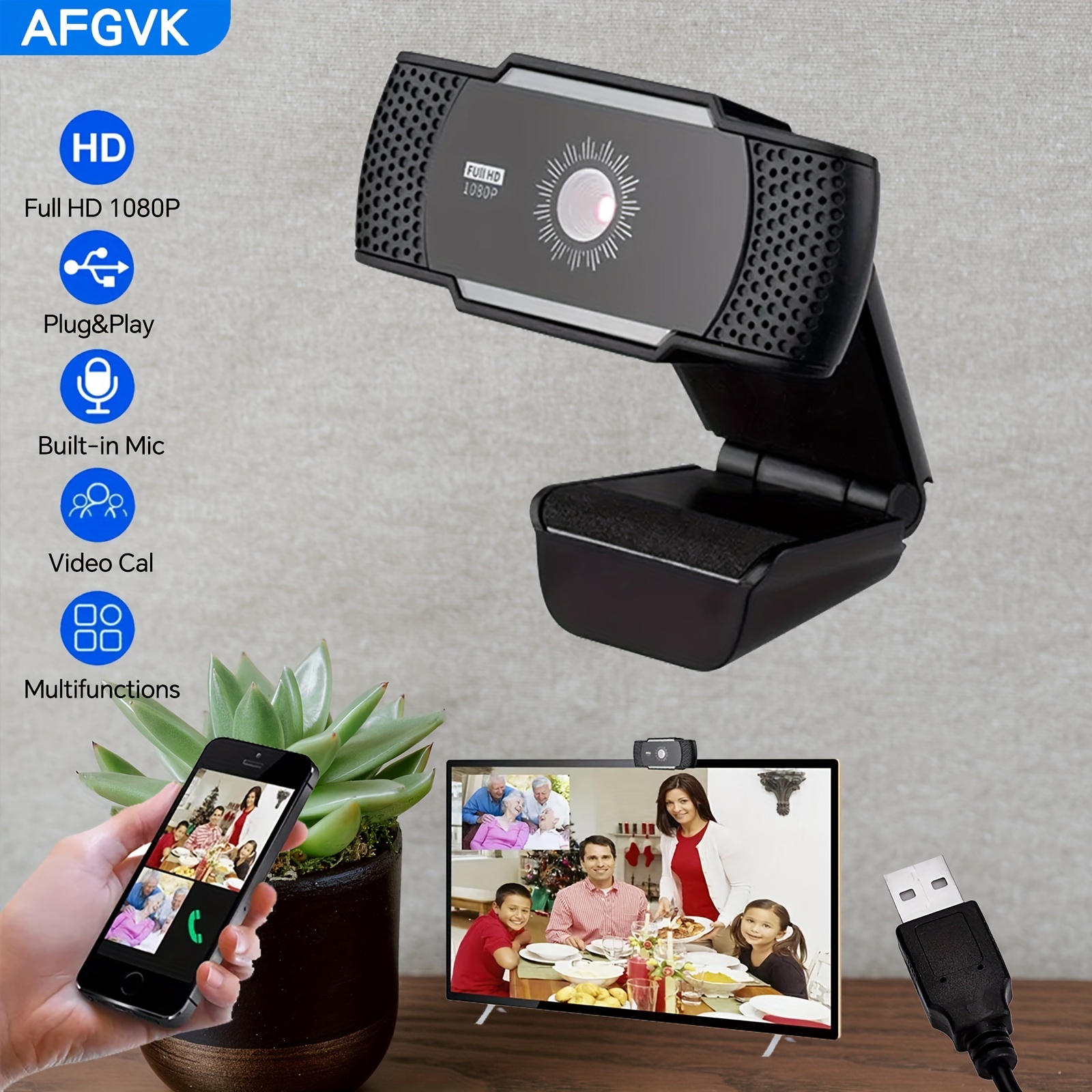 Full Hd 1080p USB Video Gamer Camera - Computer Web Cam Built-in Microphone