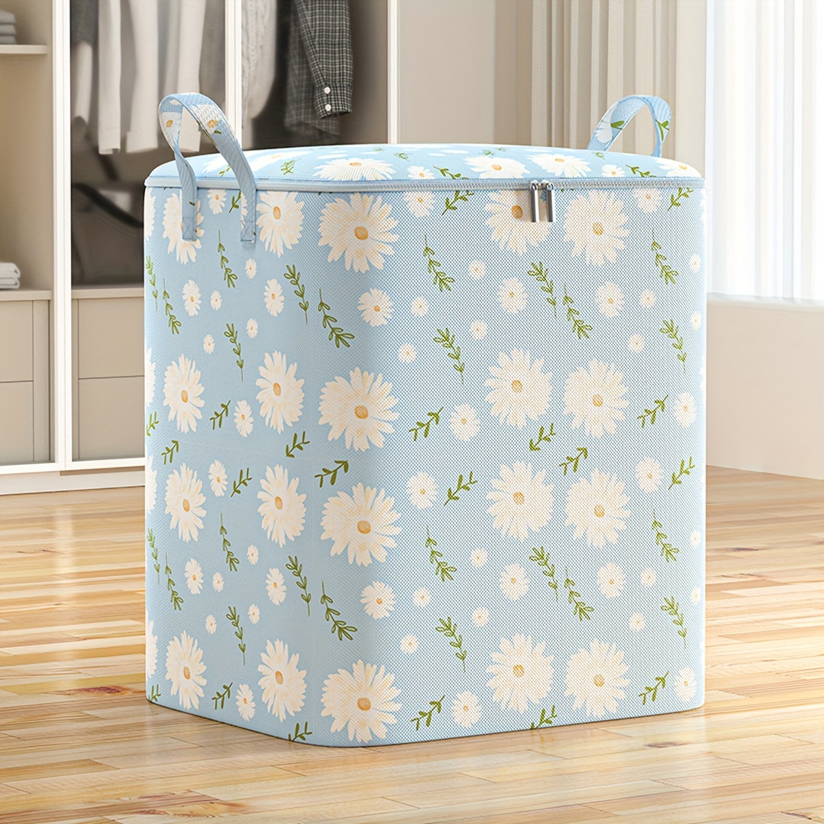 Foldable Clothes Storage Box Flower Pattern Quilt Organizer - Temu