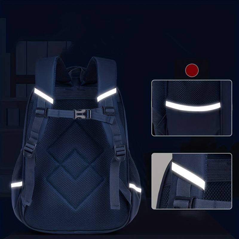 Large Capacity Backpack with Reflective Strip Spine Protection