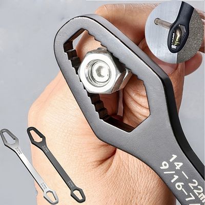 1pc Universal Double Ended Wrench, Self-Tightening 8-22mm Screw Nuts Repair Wrench, Double-Headed Ratchet Spanner, Adjustable Torx Spanner