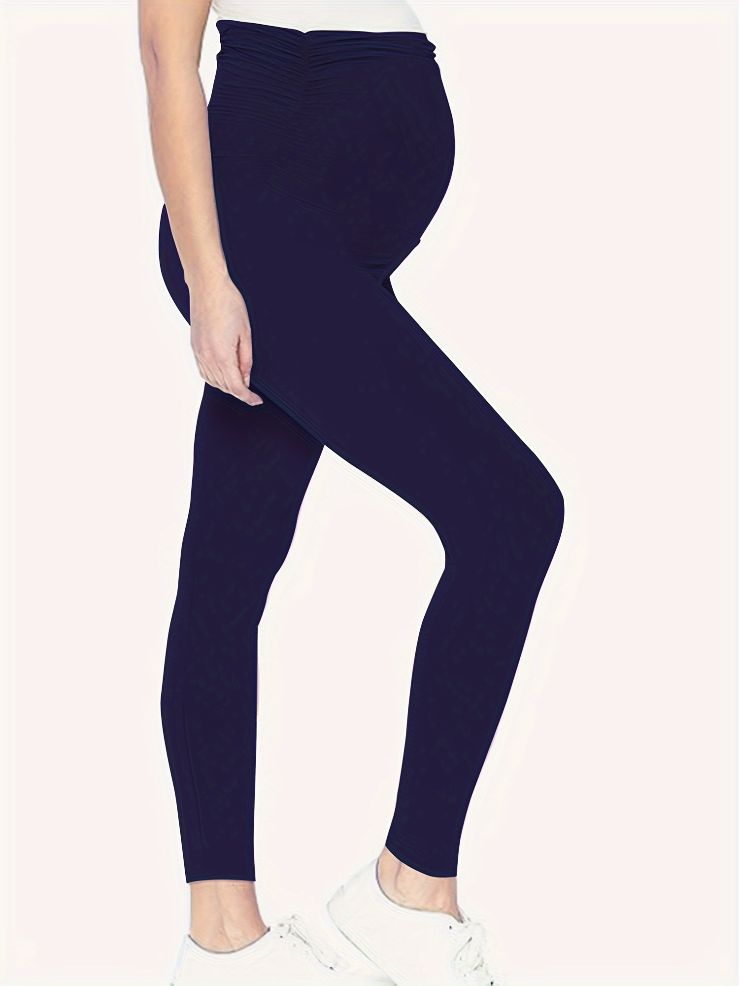 Women's Maternity Solid Leggings Medium Stretchy Yoga Sports - Temu Canada