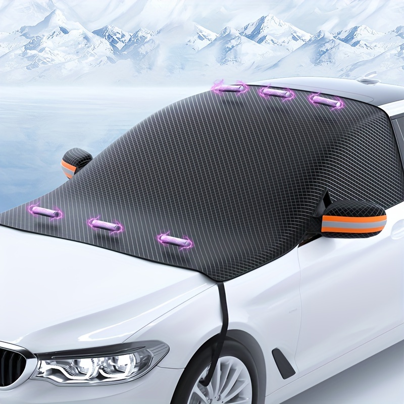 NIUDAU Housse de protection pour pare-brise de voiture contre le gel pour  l'hiver,Protection ultra épaisse avec deux housses de rétroviseur