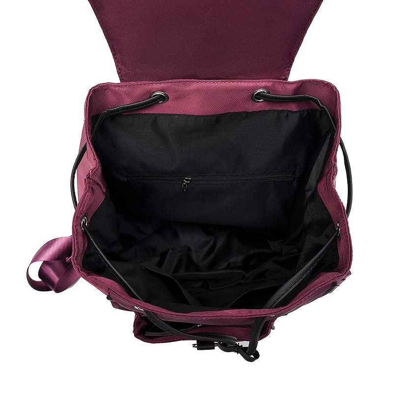 Small Drawstring Backpack with Buckle Decor Flap