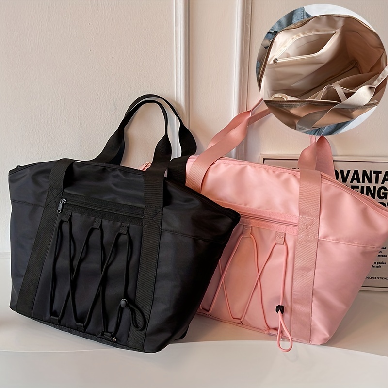 Large Capacity Travel Tote Bag, Simple Zipper Mommy Bag, Lightweight Shoulder  Bag For Work School Travel - Temu