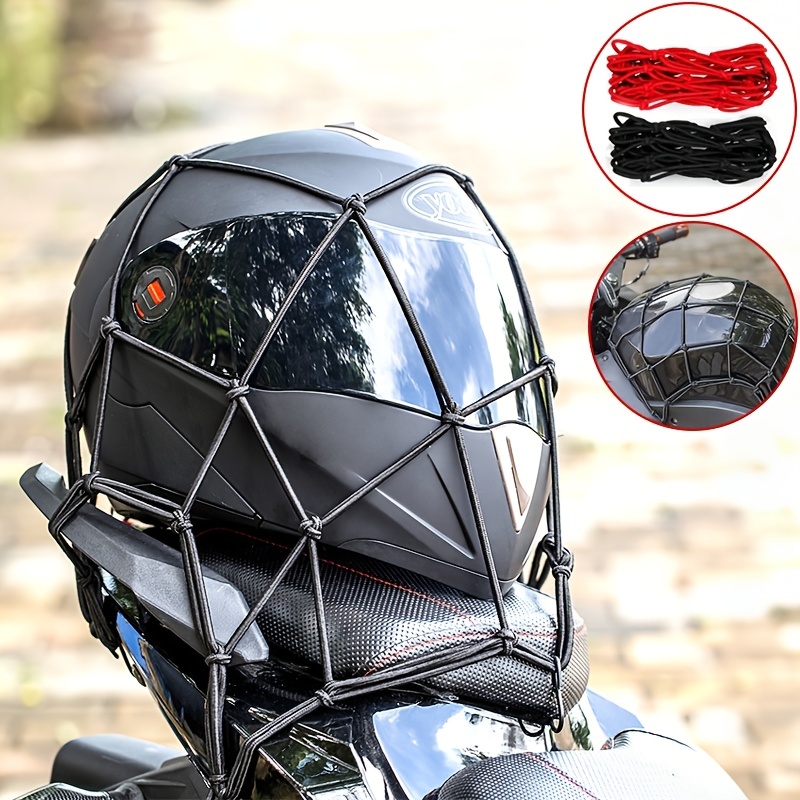 Motorcycle Rear Rack Helmet Net Cover Luggage Net Rubber Band Fuel Tank Net  Elastic Net Rope Accessories Bicycle Sundries Net Black Red - Temu United  Arab Emirates