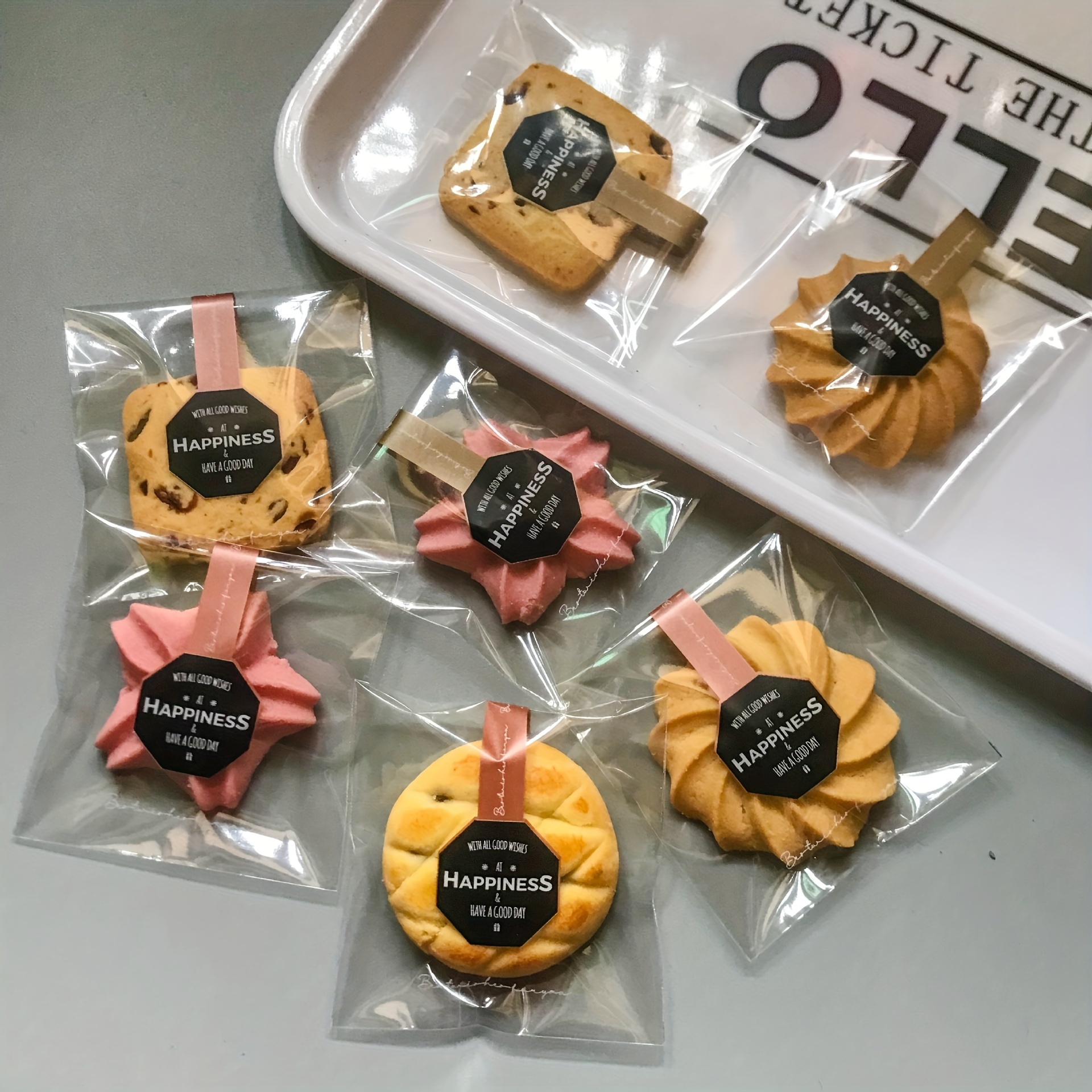 10Pcs 'Thank You' Transparent Baking Food Bag, Party Gift Packaging Bag