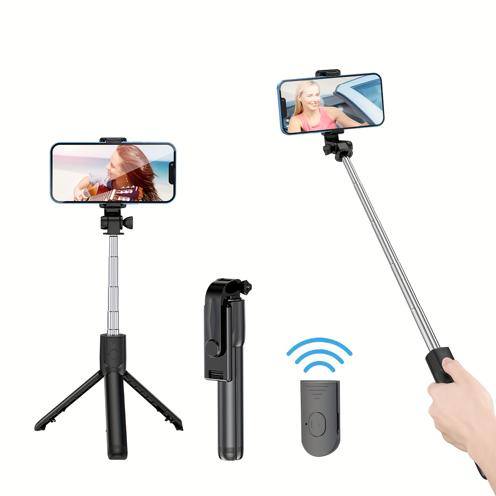 Soporte Teléfono Móvil Selfie Stick Trípode Aluminio Ligero Multifuncional  Expandible con Control Remoto y Rotación de 270° Mini Trípode para  iPhone/Android